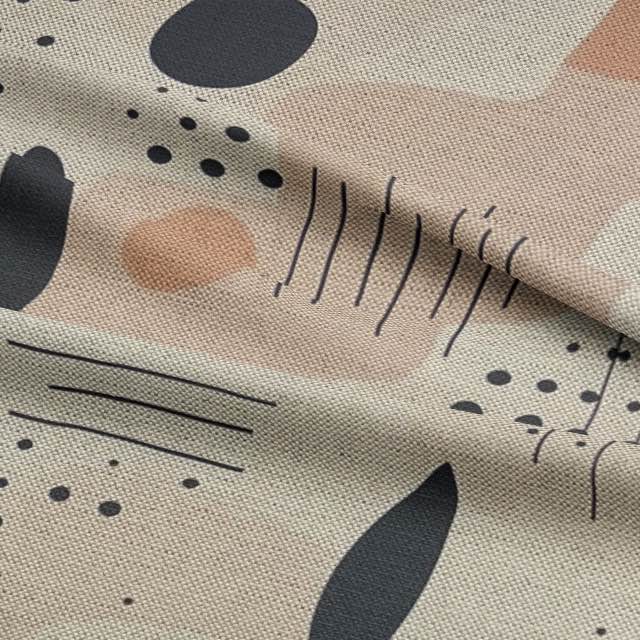 Abstract No.1 upholstery fabric in neutrals and beige on furniture – modern upholstery design