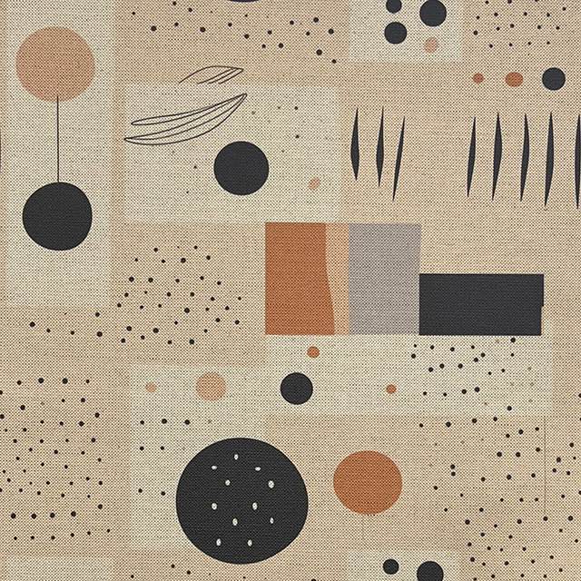 Abstract No.3 designer upholstery fabric in neutral beige – flat abstract pattern