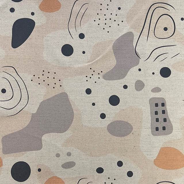 Abstract No.4 luxury upholstery fabric in neutral, natural, and grey – flat abstract design