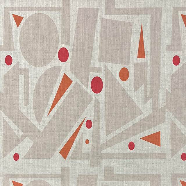 Avant No.14 luxury upholstery fabric in natural colour scheme with cubism shape pattern – flat design