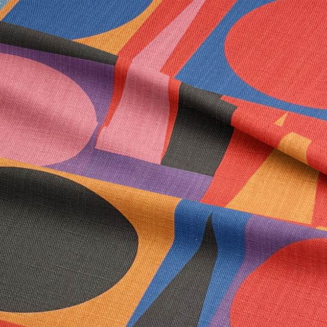 Avant No.18 luxury upholstery fabric in bright bold multicolour for chairs – cubism pattern design