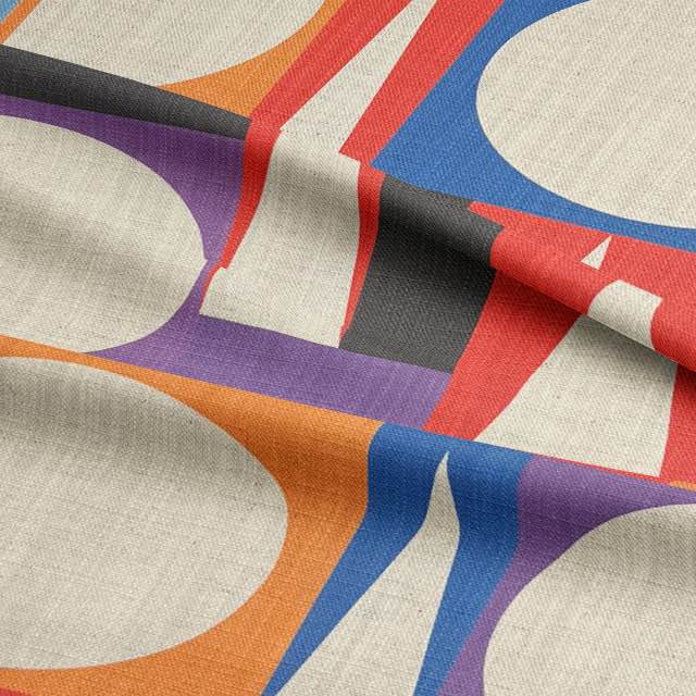 Avant No.20 luxury upholstery fabric in bright bold multicolour for sofas – cubism pattern designbric image 2