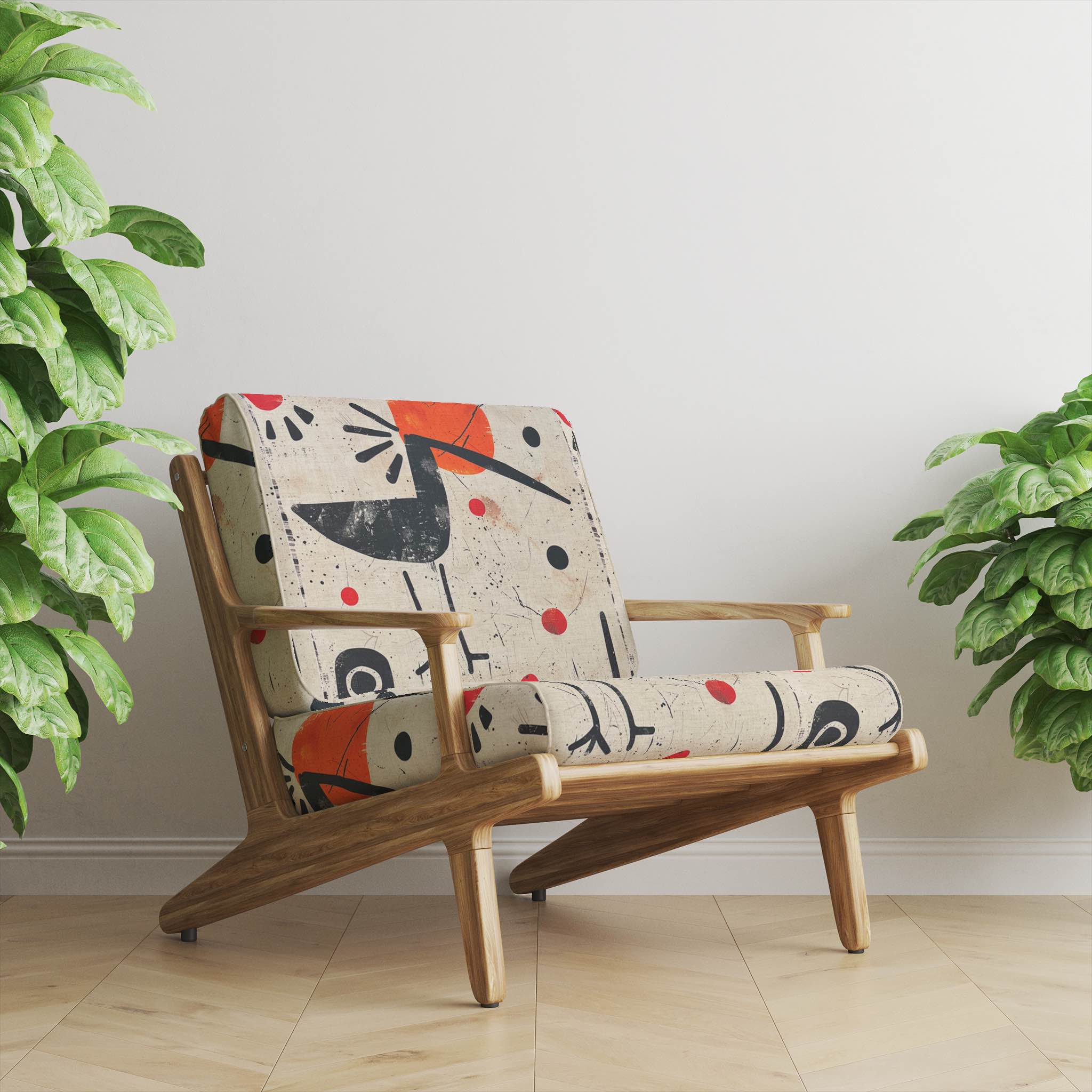 Bird No.1 upholstery fabric with elegant patterns, perfect for chairs.