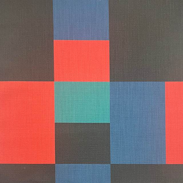 Malaga No.2 features a striking black, red, and blue colour combination, inspired by Cubism art, ideal for enhancing sofas, chairs, and soft furnishings.