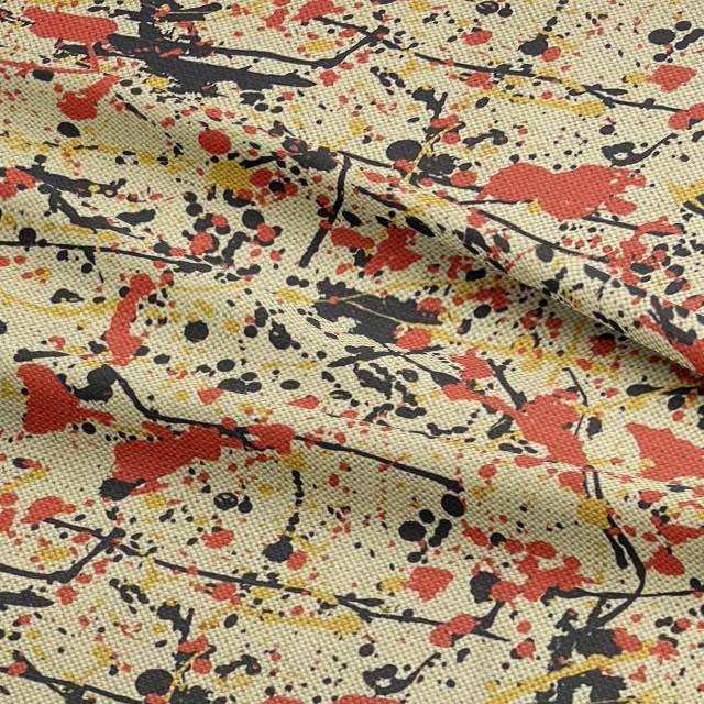 Pattern No.5 orange and yellow paint splash effect upholstery fabric for sofas