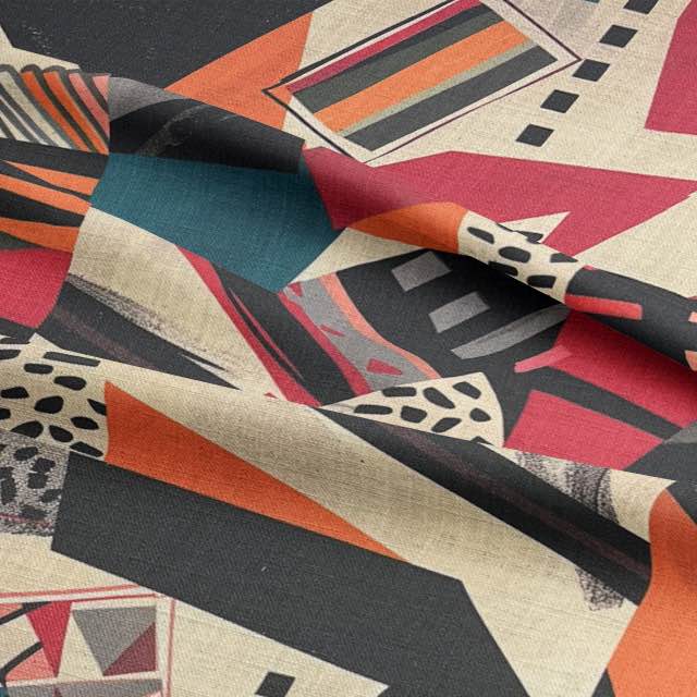 Luxury fabric Tribute No.2 with multicoloured abstract design